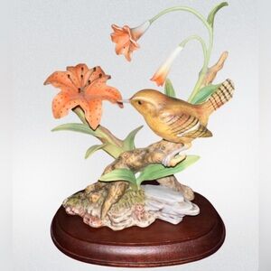 VTG. HOMCO Masterpiece Porcelain Field Wren Birds Of The Season Figurine Signed‎